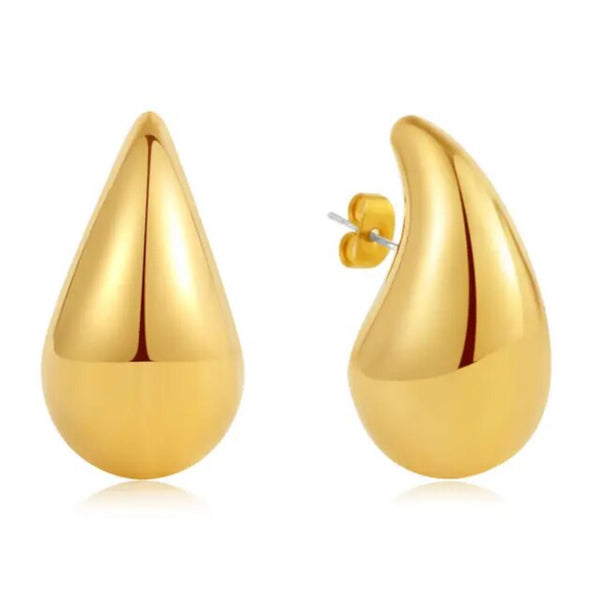 Small Gold Drop Stud Earrings