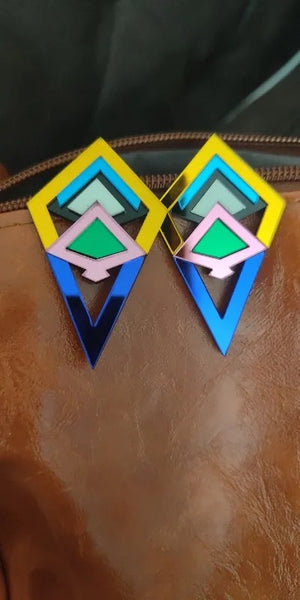 Geometric Colorful Acrylic Earrings