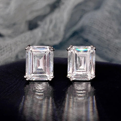 Asscher Cut Lab Created Diamond Stud Earrings