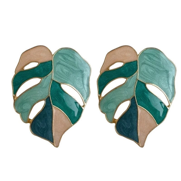 Multicolored Leaf Earrings