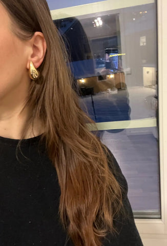 Small Gold Drop Stud Earrings