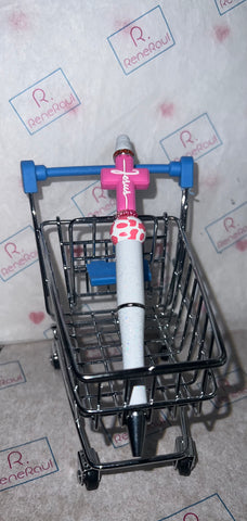 Pink Jesus Cross Topper w/Sparkly White Pen Base