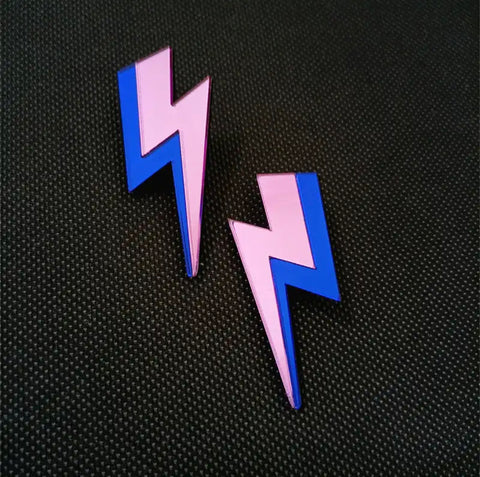 Colorful Lightening Bolt Acrylic Earrings