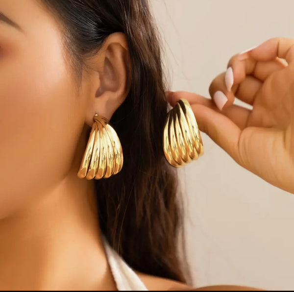 5 Loop Gold Half Hoop Earrings