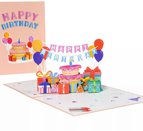 Pop Up Happy Birthday Card (blank inside)