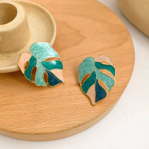 Multicolored Leaf Earrings