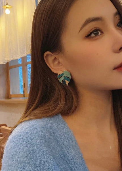 Multicolored Leaf Earrings