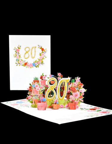 Pop Up 80th Birthday or Anniversary Card (blank inside) (Copy) (Copy)