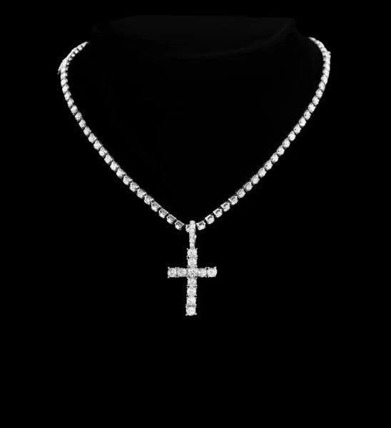 Women’s 20” Rhinestone necklace w/Cross Pendant