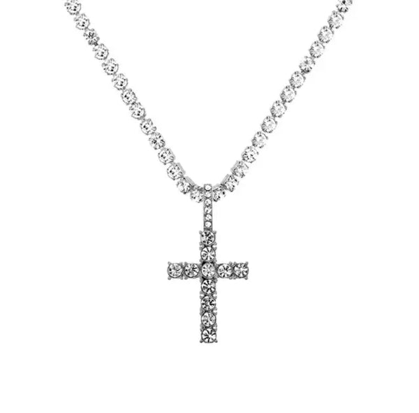 Women’s 20” Rhinestone necklace w/Cross Pendant