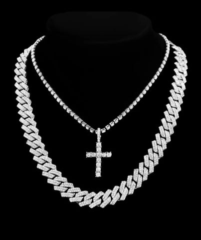 Women’s 20” Rhinestone necklace w/Cross Pendant