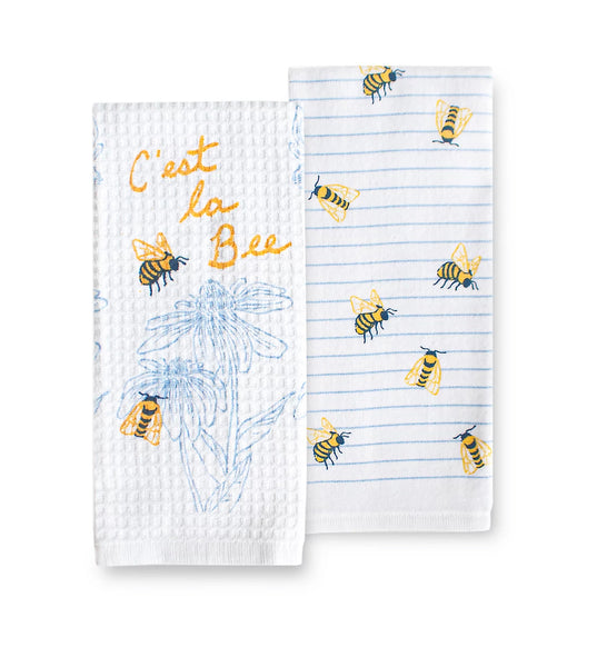 Set of 2 French Bee Kitchen Towels