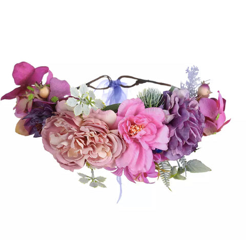 Pink Floral Head Crowns