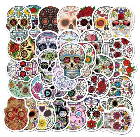 Sugar Skull Stickers 4/$2 (ADD ON ITEM)