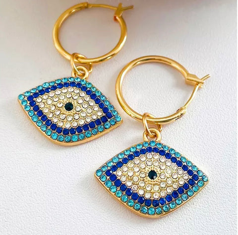 Evil Eye Dangle Earrings