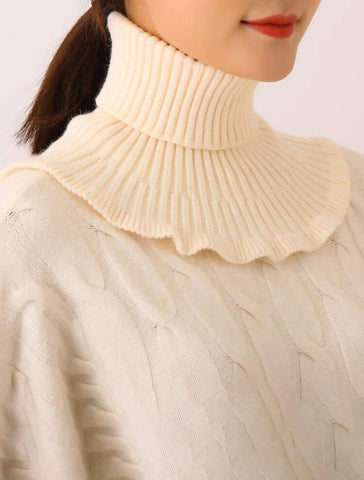 Cream Turtleneck Scarf