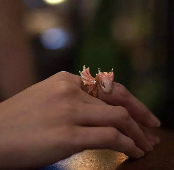 Pink Dragon Size Adjustable Ring