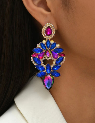 Colorful Dangle Rhinestone Earrings