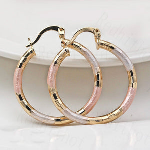 Small Tri Color Hoop Earrings