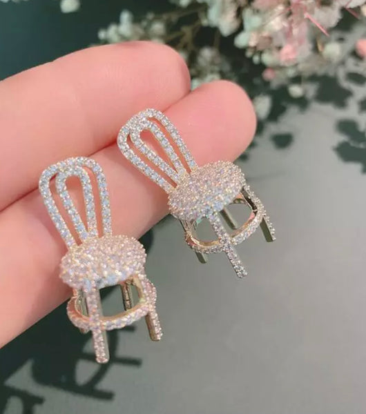 Have Several Seats Rhinestone Earrings