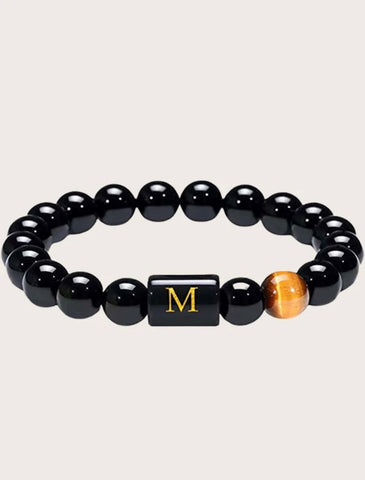 Small “M” Shiny Beaded Bracelet