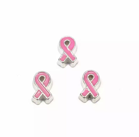 Pink Ribbon Floating Charm