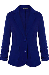 Large Royal Blue Slim Fit Blazer w/Pockets