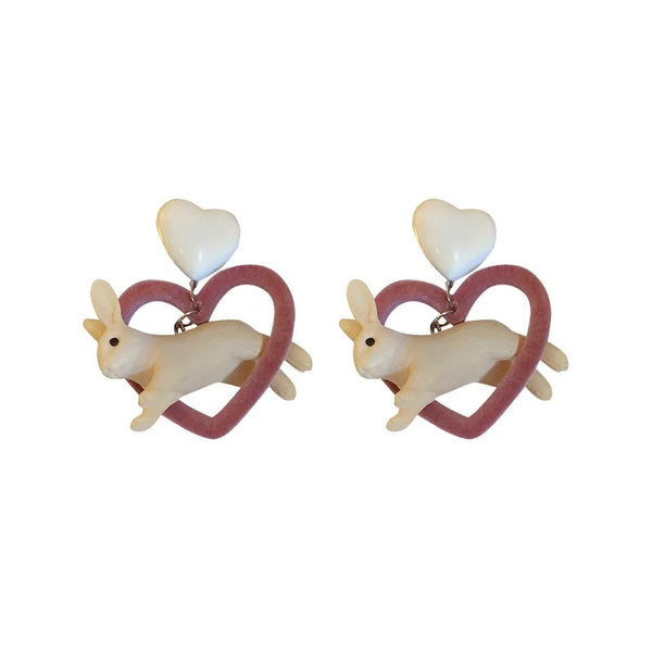 Bunny Heart Drop Earrings