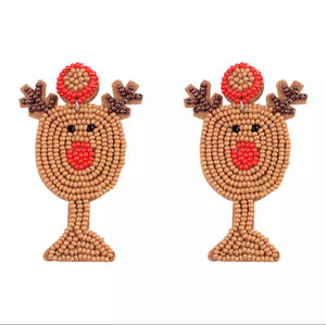 Reindeer Beaded Earrings