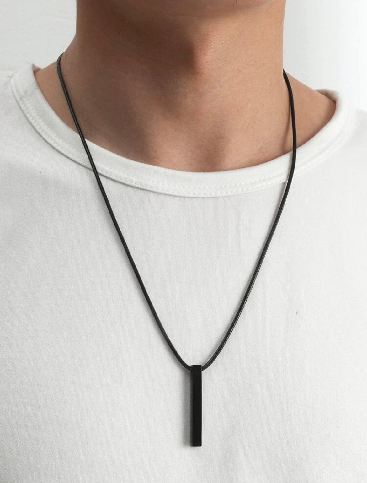 Black Necklace w/ Black Stainless Steel Pendant