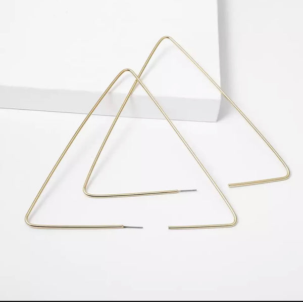 Large Gold Triangle Hoop