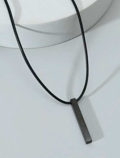 Black Necklace w/ Black Stainless Steel Pendant