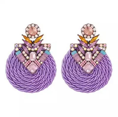 Rhinestone & Rope Earrings