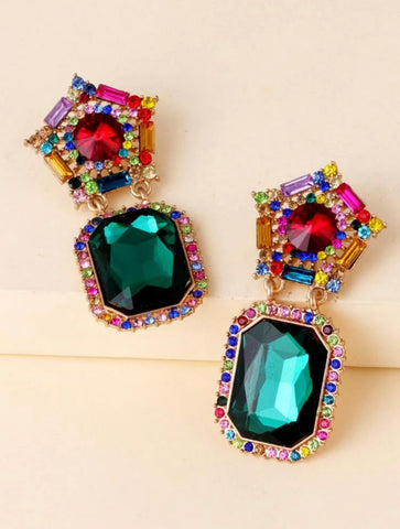 Multi Colored Rhinestone Dangles