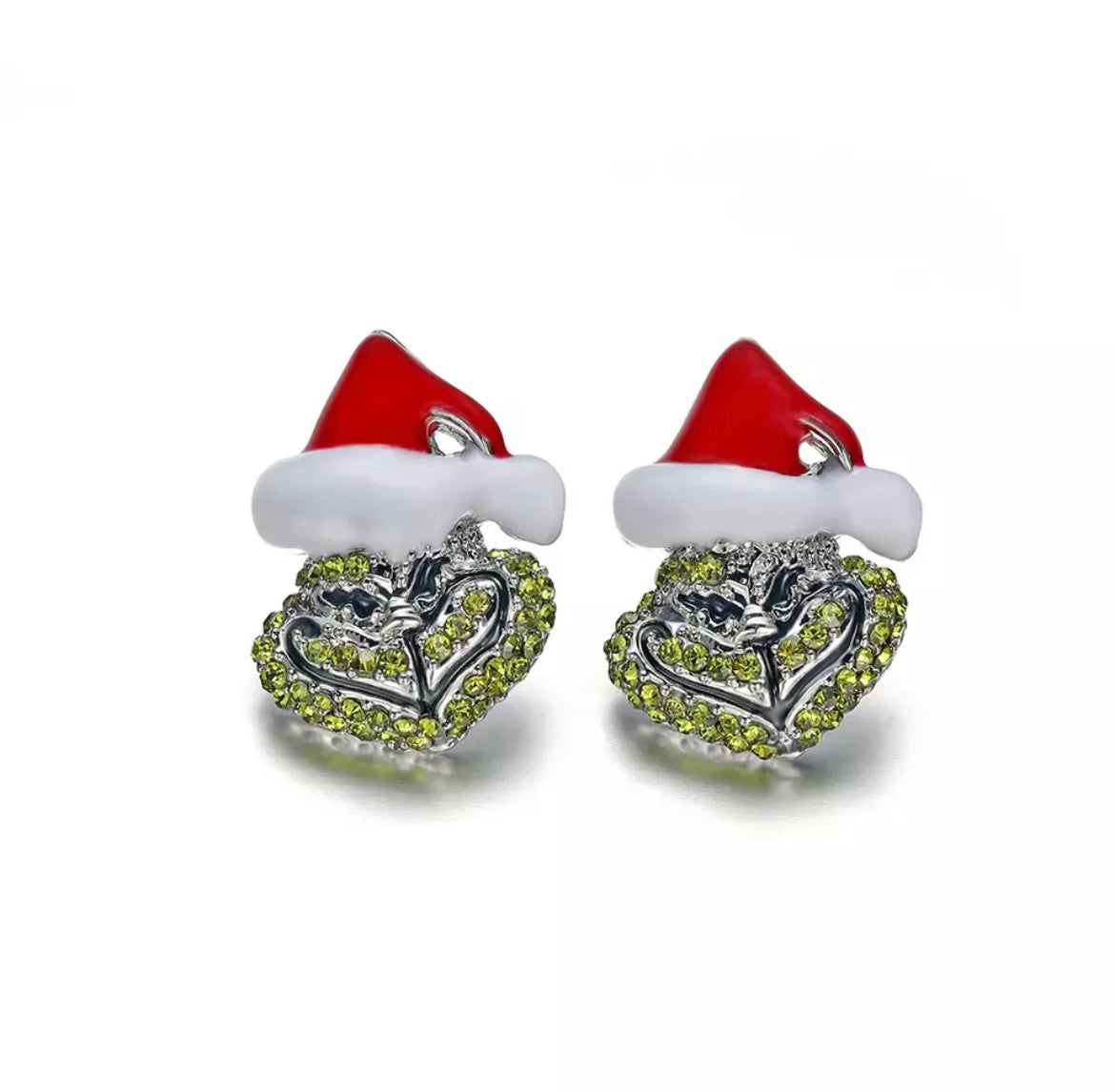 Small Grinchy Rhinestone Earrings