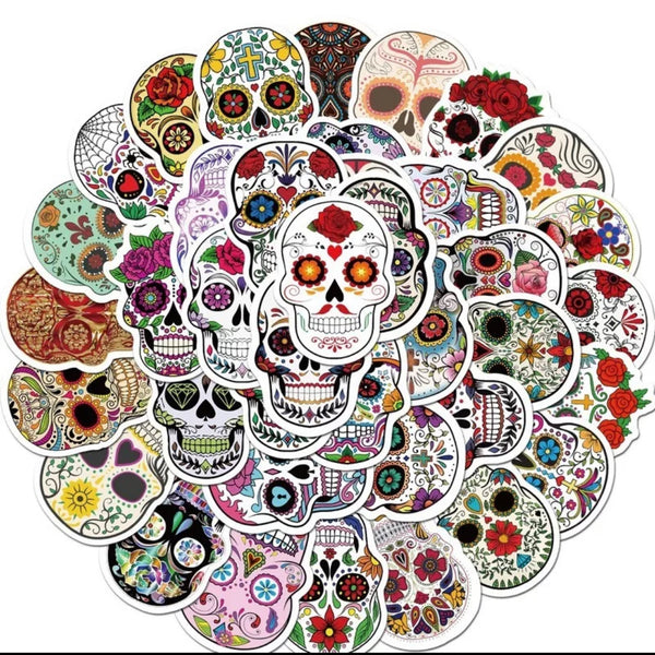 Sugar Skull Stickers 4/$2 (ADD ON ITEM)