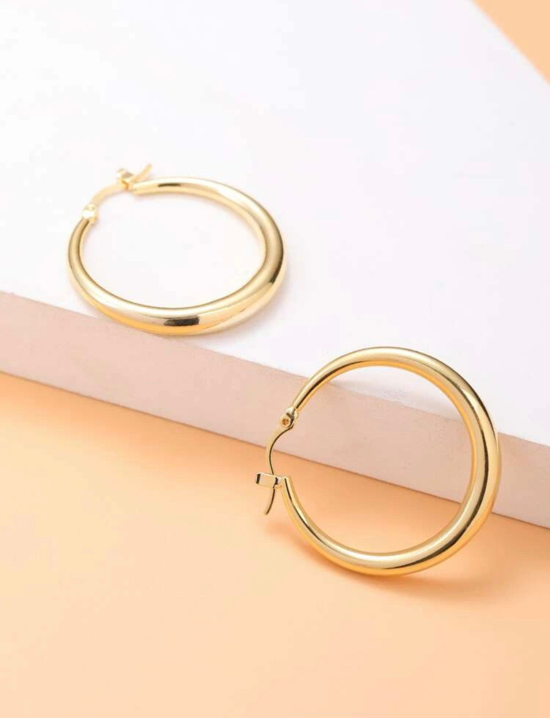 24K Gold Plated Medium Hoops w/Display Box