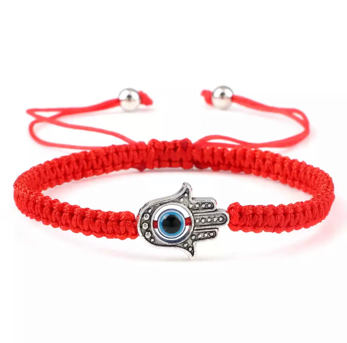 Red Fabric size Adjustable Evil Eye Bracelet