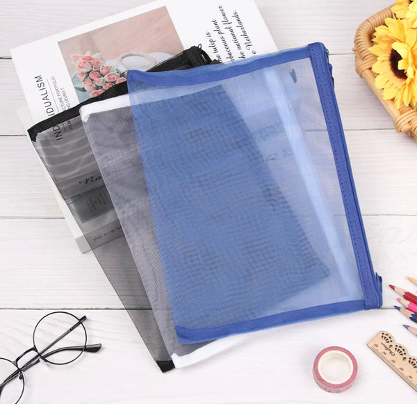 Mesh Zip Cosmetics Bag (Multiple Colors)