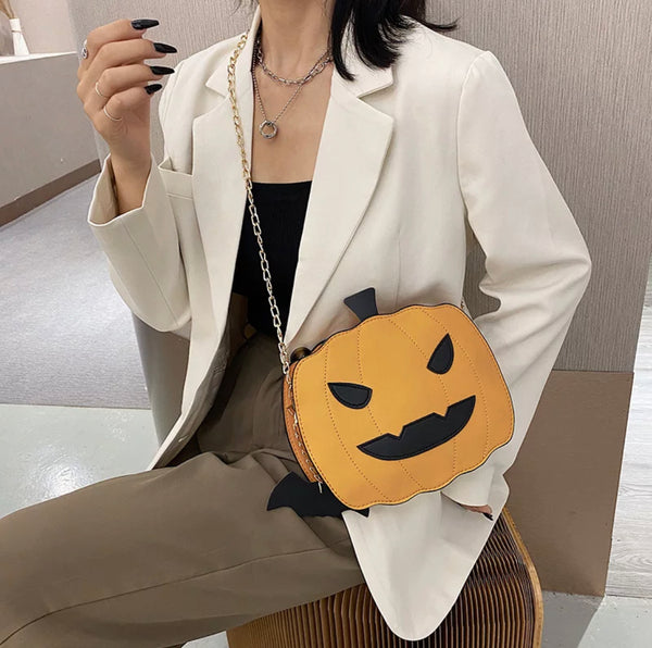 Pumpkin Crossbody w/ Gold Removable Chain