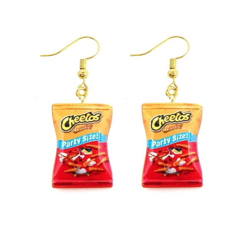 Cheese Snack Chips Earrings