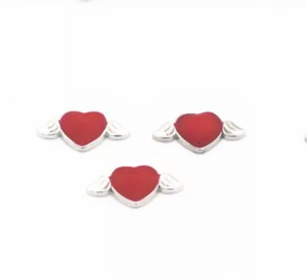 Heart with Wings Floating Charm