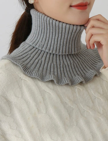 Gray Turtleneck Scarf