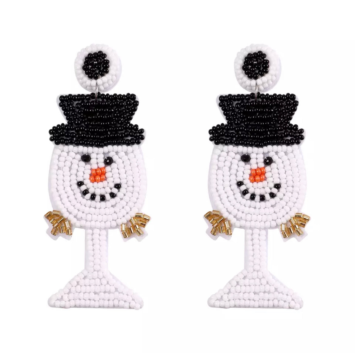 Snowman Beaded Earrings