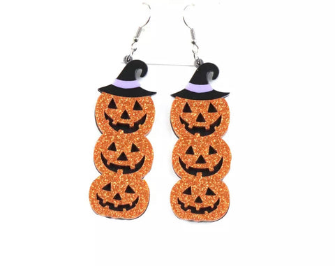 Acrylic Pumpkin Tower Earrings