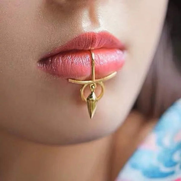 Stainless Steal Gold plated Lip Ring