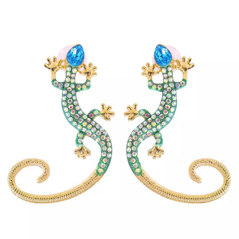 Gecko Rhinestone Earrings