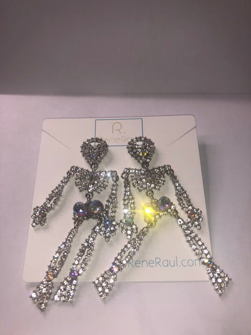 Rhinestone Skeleton Dangle Earrings