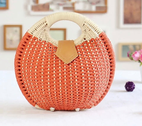 Woven Bag w/ Orange Detail