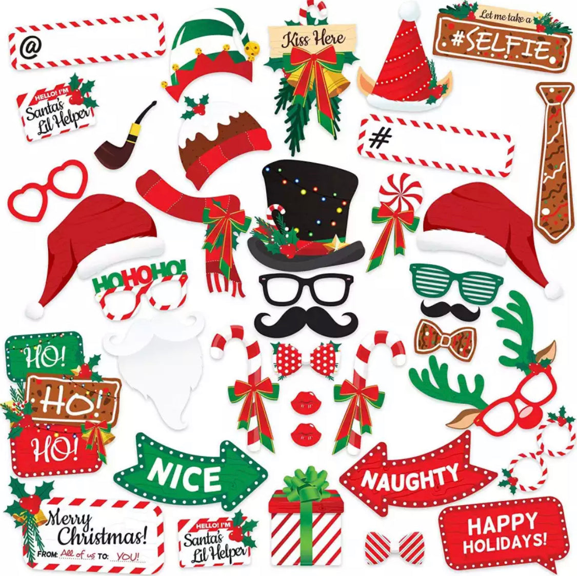 32 pcs Christmas Photo Props